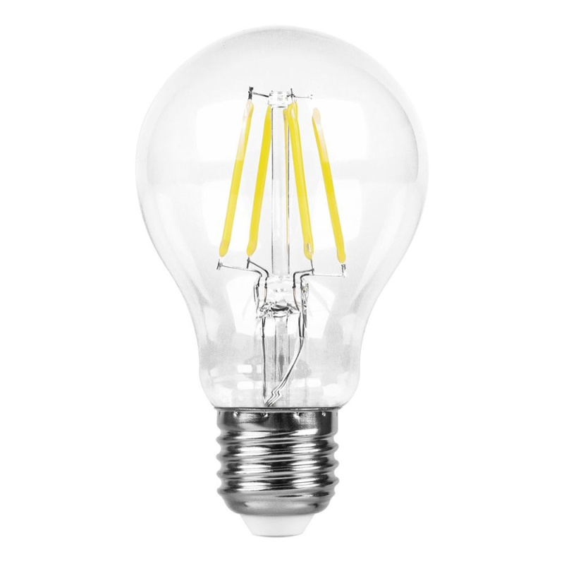 Лампа светодиодная 15W E27 A60 4000K 220V филамент прозрачный.