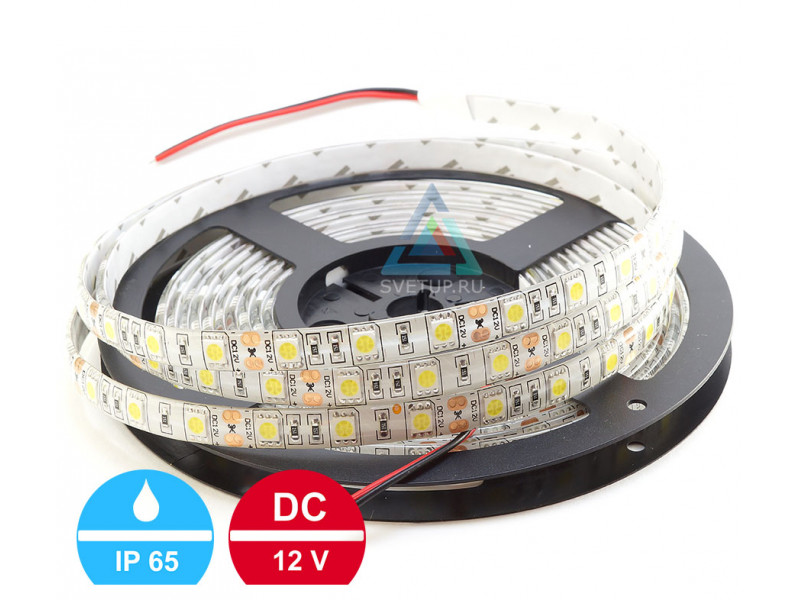 Светодиодная лента 12V 14.4W/m IP65 LED60 smd5050 6000k