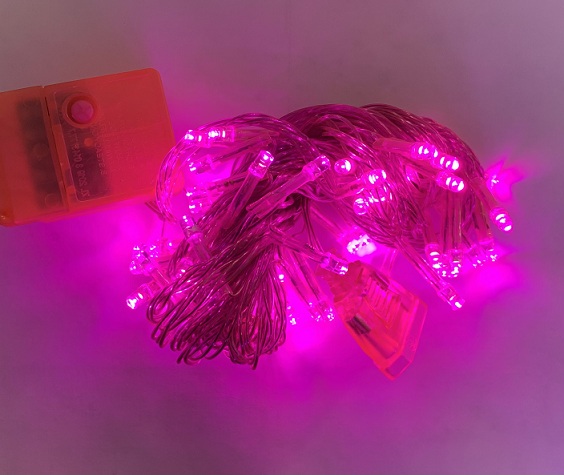 Гирлянда светодиодная "Розовый шнур" расстояние между лампами 10 см, 7м