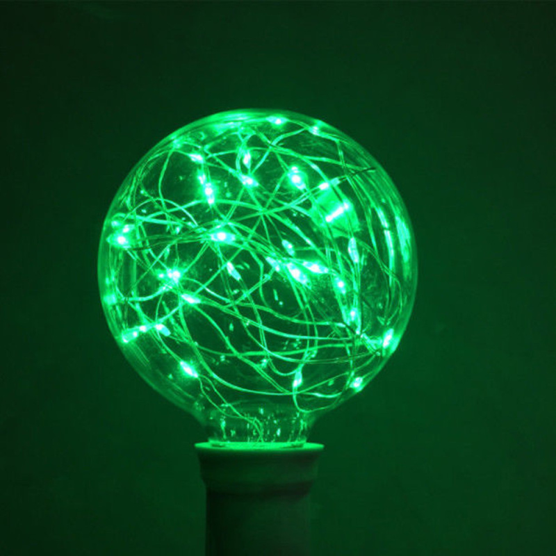 Светодиодная лампа  G95 2w E27  Зеленая