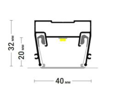 Световые линии 7321 LINE SLIM 30 (32*40mm) с рассеивателем