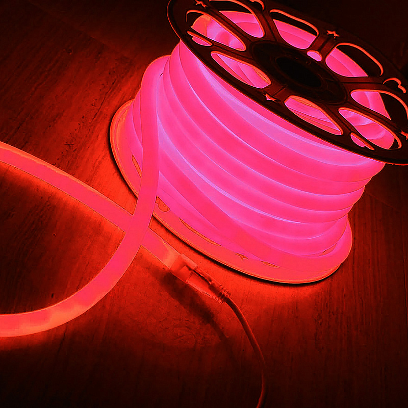 Светодиодный неон Pink "круглый" 14mm 220v 9w