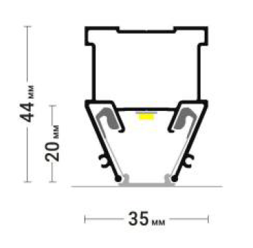 Световые линии 7140 LINE 15 (44*35mm) c рассеивателем
