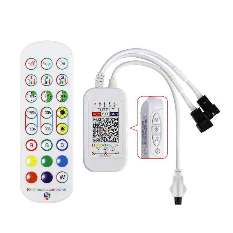 Контроллер для адресной светодиодной ленты RGB 5-24v ИК WI-FI (музыкальный)