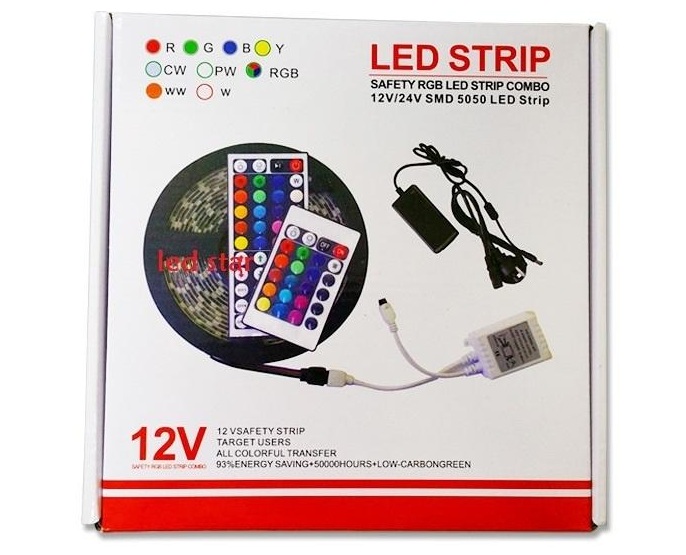 Светодиодная лента (Набор) 12V 14.4W/m IP65 LED60 smd5050 Контроллер+блок питания 