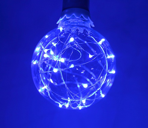 Светодиодная лампа  G95 2w E27 Синяя