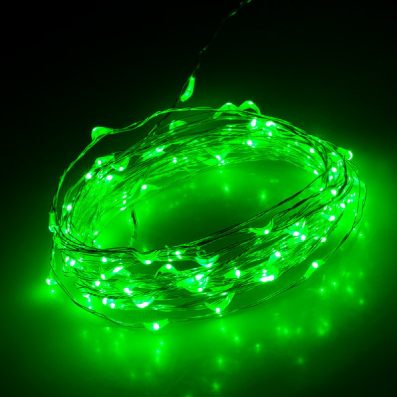 Светодиодная гирлянда Нить светодиодная 12v 10m зеленая