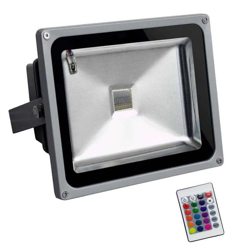 Светодиодный прожектор 50W 220V IP67 RGB СЕРЫЙ