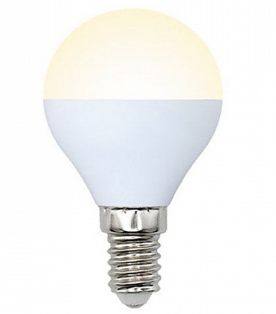 Лампа светодиодная 7,5W E14 шарик 3000K 220V пластик+алюм. (LED OPTI G45-7,5W-E14-N) OPTI Включай
