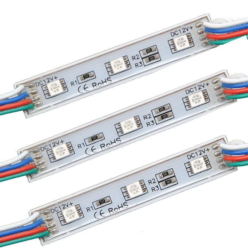 Светодиодный модуль 3 SMD 5050 1W 12V IP65 RGB