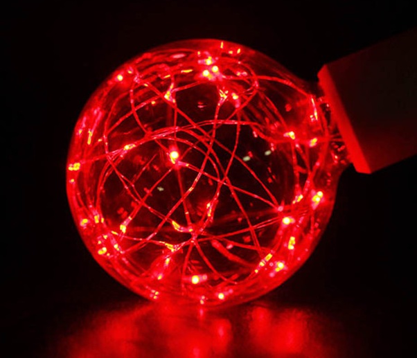 Светодиодная лампа  G95 2w E27  Красная