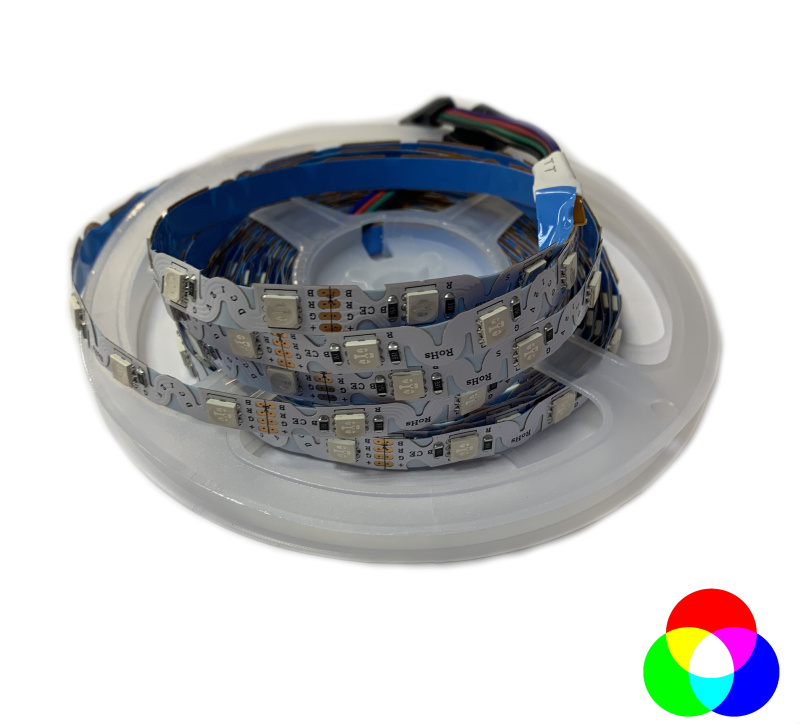 Светодиодная лента 12V 9W/m IP20 LED48 smd5050 RGB поворотная (J)