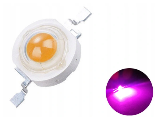Мощный светодиод Epistar, 1W, Pink, 350 mA