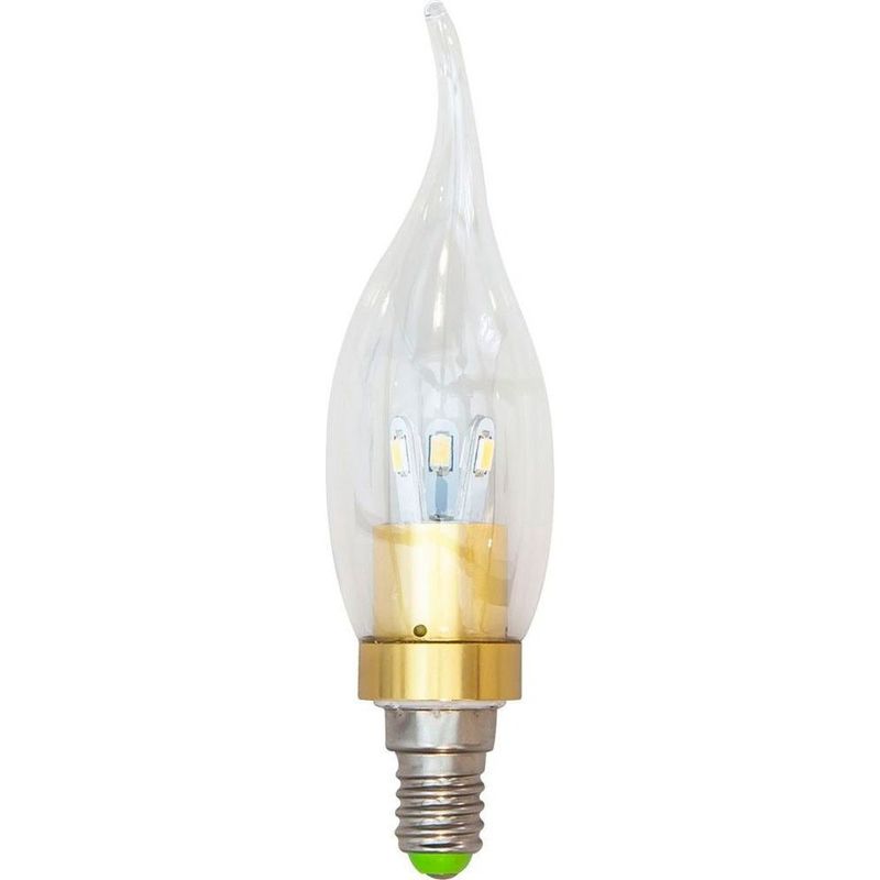 Светодиодная лампа Е14 свеча на ветру,4W 40smd 3014 CANDLE GOLD