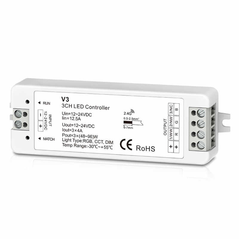 Контроллер для светодиодной ленты RGB V3 12-24v 288w (без пульта)